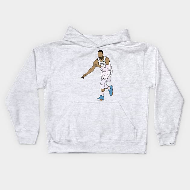 Jayson Tatum 3 Point Celebration - NBA Boston Celtics Kids Hoodie by xavierjfong